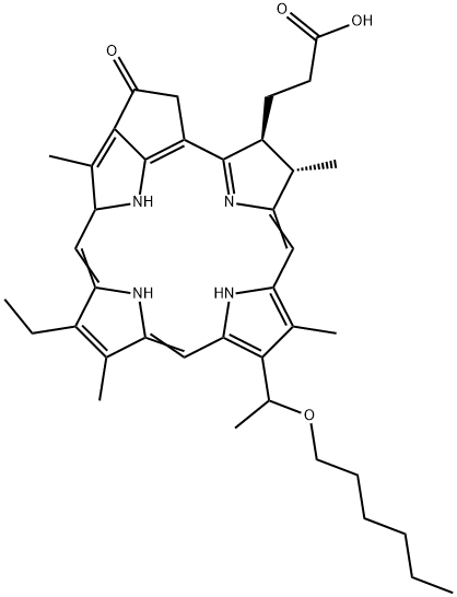 149402-51-7   光克洛  14-Ethyl-9-(1-(hexyloxy)ethyl)-4,8,13,18-tetramethyl-20-oxo-3-phorbine propanoic 