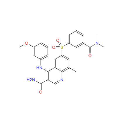 CAS：801312-28-7，6-[[3-[(二甲基氨基)羰基]苯基]磺酰]-4-[(3-甲氧基苯基)氨基]-8-甲基-3-喹啉甲酰胺 