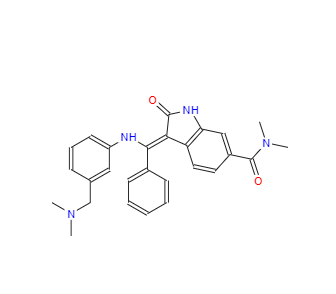 CAS：1094614-85-3，3-[[[3-[(二甲基氨基)甲基]苯基]氨基]苯基亞甲基]-2,3-二氫-N,N-二甲基-2-氧代-1H-吲哚-6-羧酰胺