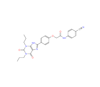 CAS：264622-58-4，N-(4-氰基苯基)-2-(4-(2,6-二氧代-1,3-二丙基2,3,6,9四氫-1H-嘌呤-8-基)苯氧基)乙酰胺