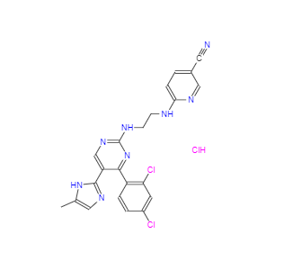 CAS：1782235-14-6，6-((2-((4-(2,4-二氯苯基)-5-(5-甲基-1H-咪唑-2-基)嘧啶-2-基)氨基)乙基)氨基)煙腈三鹽酸鹽 